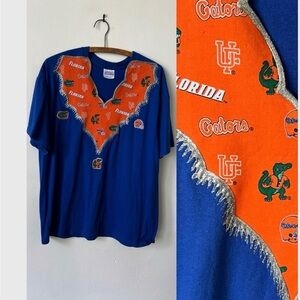 Vintage Florida Gators Puff Paint Blue T Shirt 90’s UF Gators Women’s Top